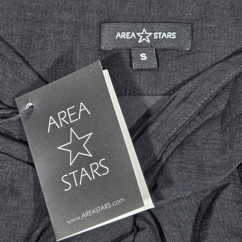 Area Stars Neela Skirt Black Linen Blend Knot‎ Front Slit Midi Skirt Small NEW - Picture 4 of 7